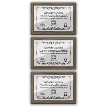Imagem de Kit 3 Certificados/Diplomas A4 com Tela de Acetato e MDF - SHD Soleil 