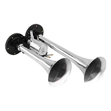 Imagem de Naroote Buzina de Ar Super Alta Com Trompete Duplo, para Caminhão, Trem, Barco, Rv, 150db, Cromado, para Carro, Caminhão, Barco, Zinco Cromado