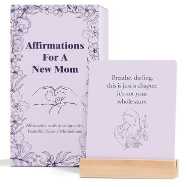 Imagem de SHIEL-EVEN Cartões de afirmação New Mom | 55 cartões de afirmação pós-parto, presentes pós-parto, itens essenciais para gravidez - Conjunto de presente essencial para mães de primeira viagem, com