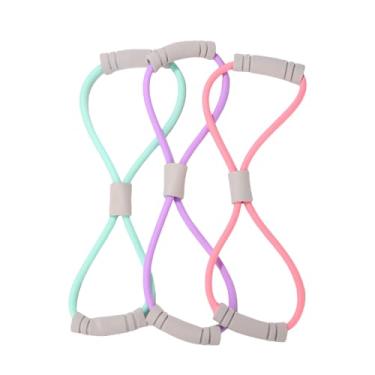 Imagem de ANIS·KEAAR Faixa de resistência em 3 cores Figura 8 – Corda elástica para braços, costas, ombros e corpo inteiro e pé, perna, esticador de mão para ioga, pilates, fisioterapia e exercícios de