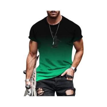 Imagem de Camiseta Casual Masculina Tamanho Grande 3D Gradiente Estilo Harajuku 