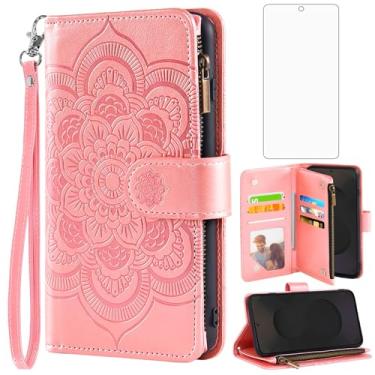 Imagem de Asuwish Capa de telefone para Samsung Galaxy S25 FE 5G capa carteira com protetor de tela de vidro temperado e flor couro PU flip porta-cartão de crédito acessórios celulares S 25 EF S25FE 25S 25FE