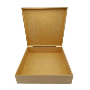 Imagem de Caixa Mdf Cru 35x35x10 Cm Sem Fecho Para Decorar Presente - DF Moraes 