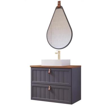 Imagem de Gabinete de Banheiro Sense 60 com Espelho Gota Titanium/Freijo - MGM