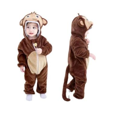 Imagem de Macacão Unissex De Bebê Em Flanela Com Capuz, Roupa De Inverno Grossa 