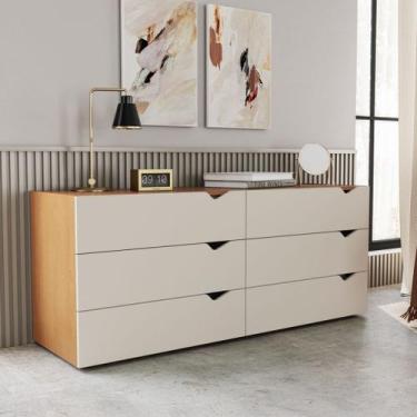 Imagem de Cômoda 6 Gavetas Freijó e Creme Porto Politorno