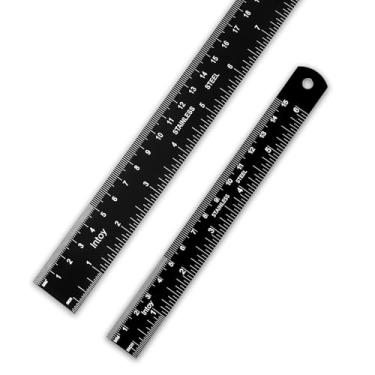 Imagem de Zotemo Conjunto de régua de metal, 15 cm e 30 cm, medida métrica, aço inoxidável, escalas gravadas a laser, escala de precisão 0 começa no final