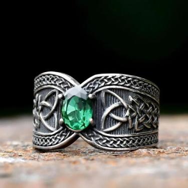 Imagem de Anel Nó Celta Viking Em Aço Inoxidável 316L, Amuleto De Odin, Joia De 