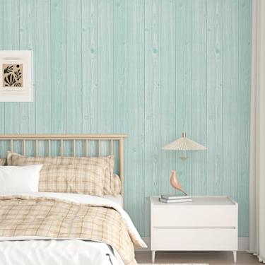 Imagem de Wallderful Papel de parede verde Shiplap Peel and Stick Papel de parede de madeira para bancadas impermeável Papel de parede rústico de grão de madeira para cozinha Backsplash armário de quarto