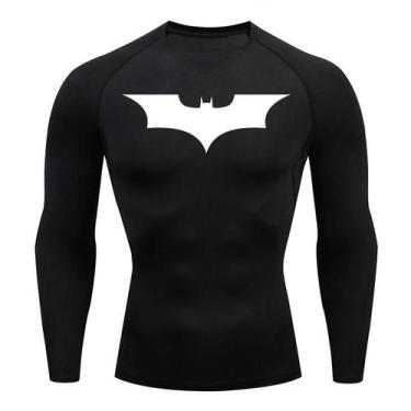 Imagem de Camiseta Masculina De Compressão De Manga Longa Com Estampa De Morcego