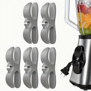 Imagem de 5 clipes organizadores de cabos – gerenciamento eficiente de fios de utensílios de cozinha, envoltório seguro de cabos para fritadeiras e cafeteiras, organizador de cabos de eletrodomésticos
