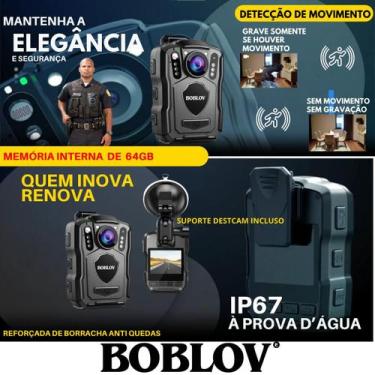 Imagem de Câmera Bodycam Policial M5 Com Gps E Visão Noturna 2k Hd - Boblov