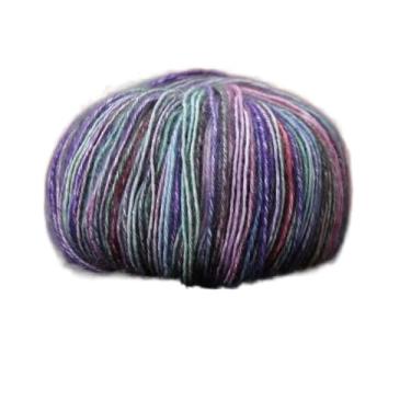 Imagem de Mistura de lã pintada, fio de lã de tricô, visual tingido à mão para projetos exclusivos de tricô e crochê, tons variados multicoloridos para mulheres e homens (estilo 11)