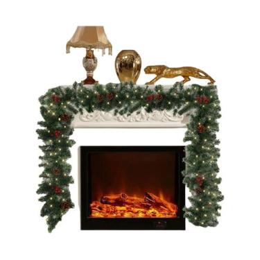 Imagem de Guirlanda De Natal Iluminada De 180cm/270cm Com LED, Frutas De Rattan 