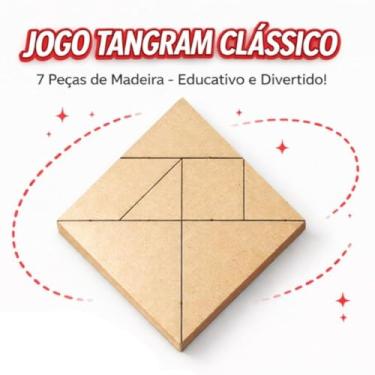 Imagem de Kits Tangram Educativo Criança Brinquedo Infantil Pedagógico Lembrancinhas MDF Escola Menino Menina (10)