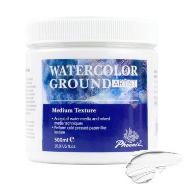 Imagem de PHOENIX Base em aquarela para tela - 500 ml - Primer Gesso para pintura de cor de água - Aquarela branca profissional média para tintas à base de água