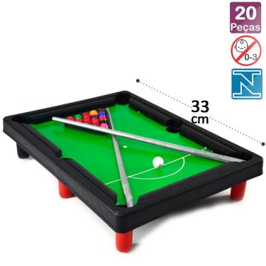 Imagem de Mini Sinuca Infantil 33x24cm 20 Peças - Tudo em Caixa