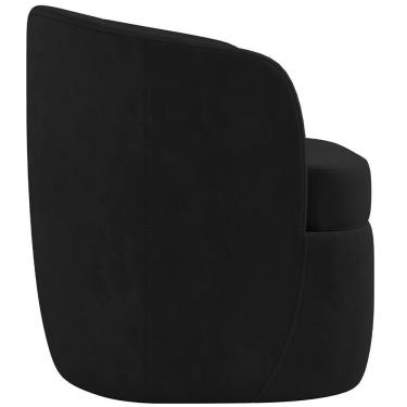 Imagem de Poltrona Decorativa Giratória Para Sala De Estar Siena K01 Veludo Preto - Lyam Decor