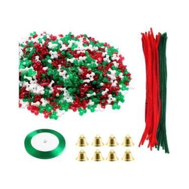 Imagem de Kit De Guirlanda De Contas De Natal Com 1500 Contas Triangulares E 50 