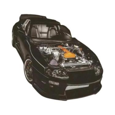 Imagem de Capa De Revista De Carros De Corrida Japoneses Vintage, Arte Em Tela, 