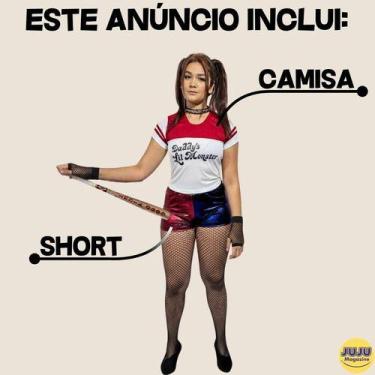 Imagem de Fantasia Arlequina Feminina Adulto Coringa Tamanho:XG AdultoCor:Vermel