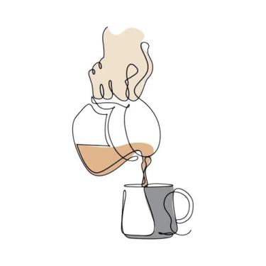 Imagem de Pintura Abstrata Em Tela Preto E Branco, Arte De Parede Minimalista Nó