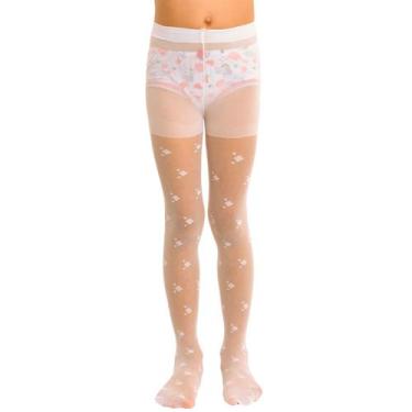 Imagem de Meia calça bebê infantil fio 20 festa selene, B, Branco