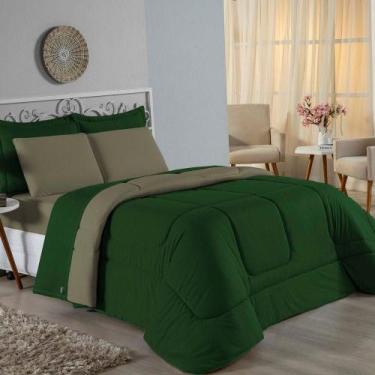 Imagem de Kit Edredom Dupla Face + Jogo De Lençol King Nobre 7 Peças Malha 100% 