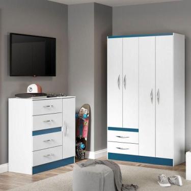Imagem de Kit Completo Para Quarto Infantil Guarda-roupa E Cômoda Menu Móveis Br