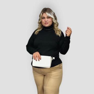 Imagem de Suéter Feminino Tricô Lã Manga Longa Cacharrel Inverno Liso - GIP, Pre