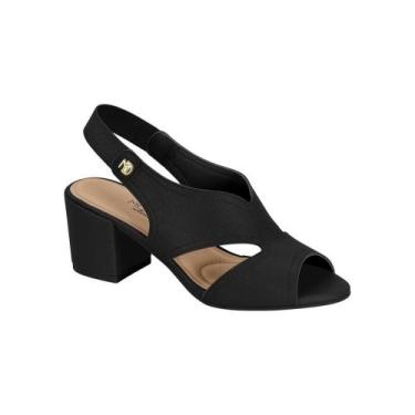 Imagem de Sandália Modare Ultraconforto Feminina Salto Médio Bloco, 35, Preto