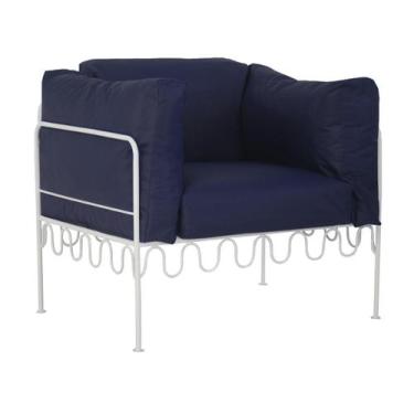 Imagem de Poltrona Pop Waves Azul Marinho e Branca - Westwing Collection, Azul