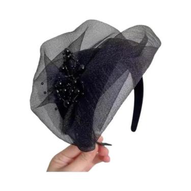 Imagem de Tiara Feminina Retrô Francesa Estilo Meio Chapéu Para Jantares E Event