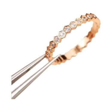 Imagem de Anel Geométrico Feminino Em Prata Esterlina 925 Com Zircônia, Joia Fin