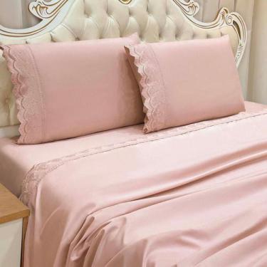 Imagem de Jogo De Cama Queen Kayla 300 Fios Bordado Fino Super Macio - De Luca E