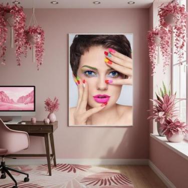 Imagem de Quadro Decor Mulher Vibrante 70X50Cm Mold Branca - Quadros On-Line