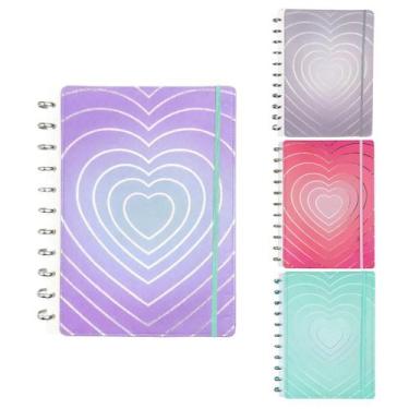 Imagem de Caderno inteligente Coração 11 discos pautado A4 80 folhas diversos - 
