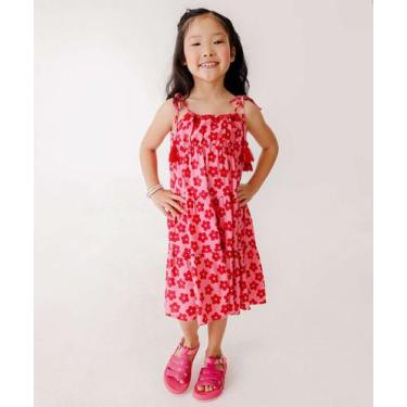 Imagem de Vestido Infantil Estampado Tam 4 a 10-82006 - MARISA, 10, Rosa
