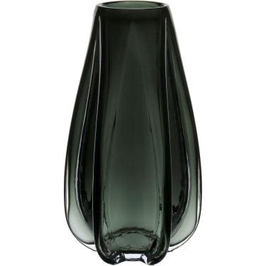 Imagem de VASO DECORATIVO ENFEITE CASA HOME&CO VIDRO 35x17x17cm FUMÊ