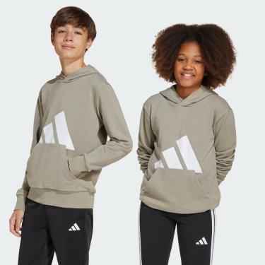 Imagem de Moletom Adidas Big Logo com Capuz Juvenil Cinza-Unissex