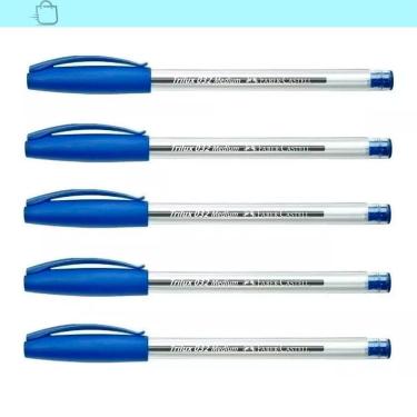 Imagem de Kit Caneta Trilux 032 Faber-Castell Azul 5 Unidades