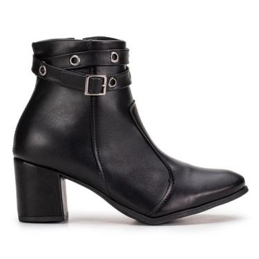Imagem de Bota Godiva Feminina Salto Alto Preta Conforto Casual -, Preto, 34