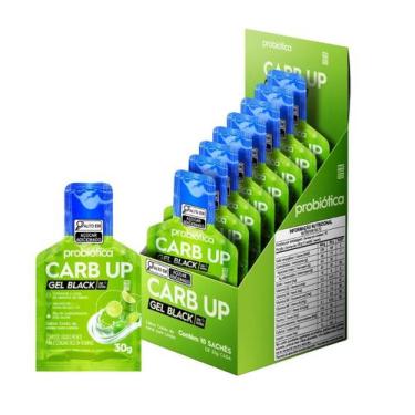 Imagem de Carb Up Black Gel Com Cafeína Caixa com 10 Sachês Probiótica, Caldo de