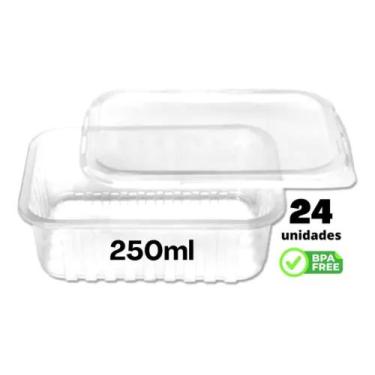 Imagem de Pote Descartavel Retangular 250ml Freezer Com Tampa 24 Un - Copozan