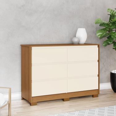 Imagem de Cômoda para Quarto 6 Gavetas Ravenna Cinamomo/Off White