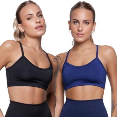 Imagem de KIT 2 Top Fitness Alça Fina Serra e Mar Modas Nadador Roupa Para Academia Treino Moda Feminina-Feminino