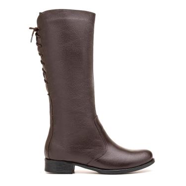 Imagem de Bota Over Cano Alto Feminina Ranster em Couro Café-Feminino