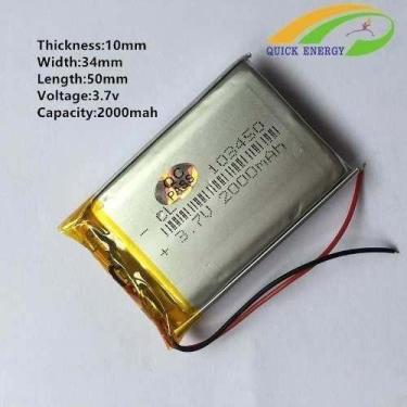 Imagem de Bateria 3,7v 2000 Mah 10mm Espessura(grossa) - bgb
