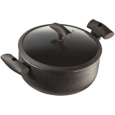 Imagem de Caçarola Hercules Redonda Antiaderente Ceramica Indução Marrom 18x8,6 