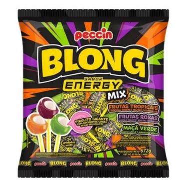 Imagem de Pirulito Blong Peccin Energy Mix Com Chiclete Sortido 672g